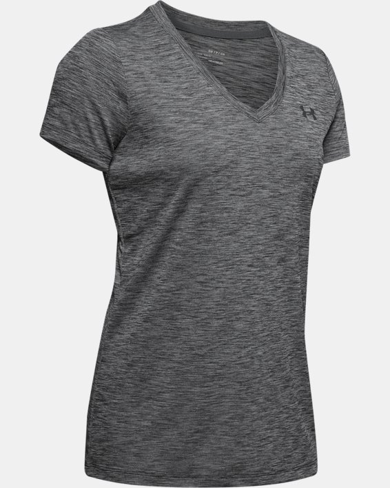 Women's UA Velocity Twist V-Neck Short Sleeve, Black, pdpMainDesktop image number 4